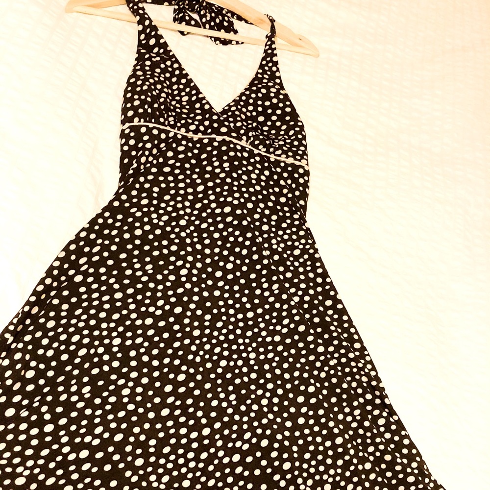 Brown Polka Dot Party Dress